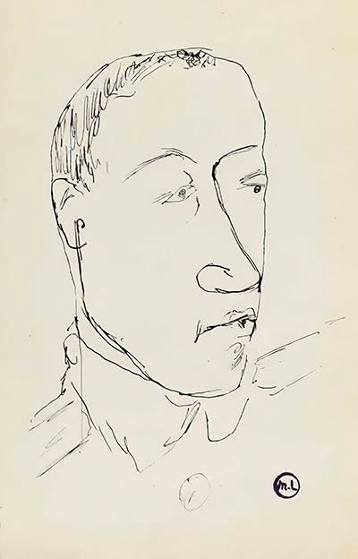 М. Ф. Ларионов. Николай Гумилёв в Париже. 1917. Отдел графики ГТГ.