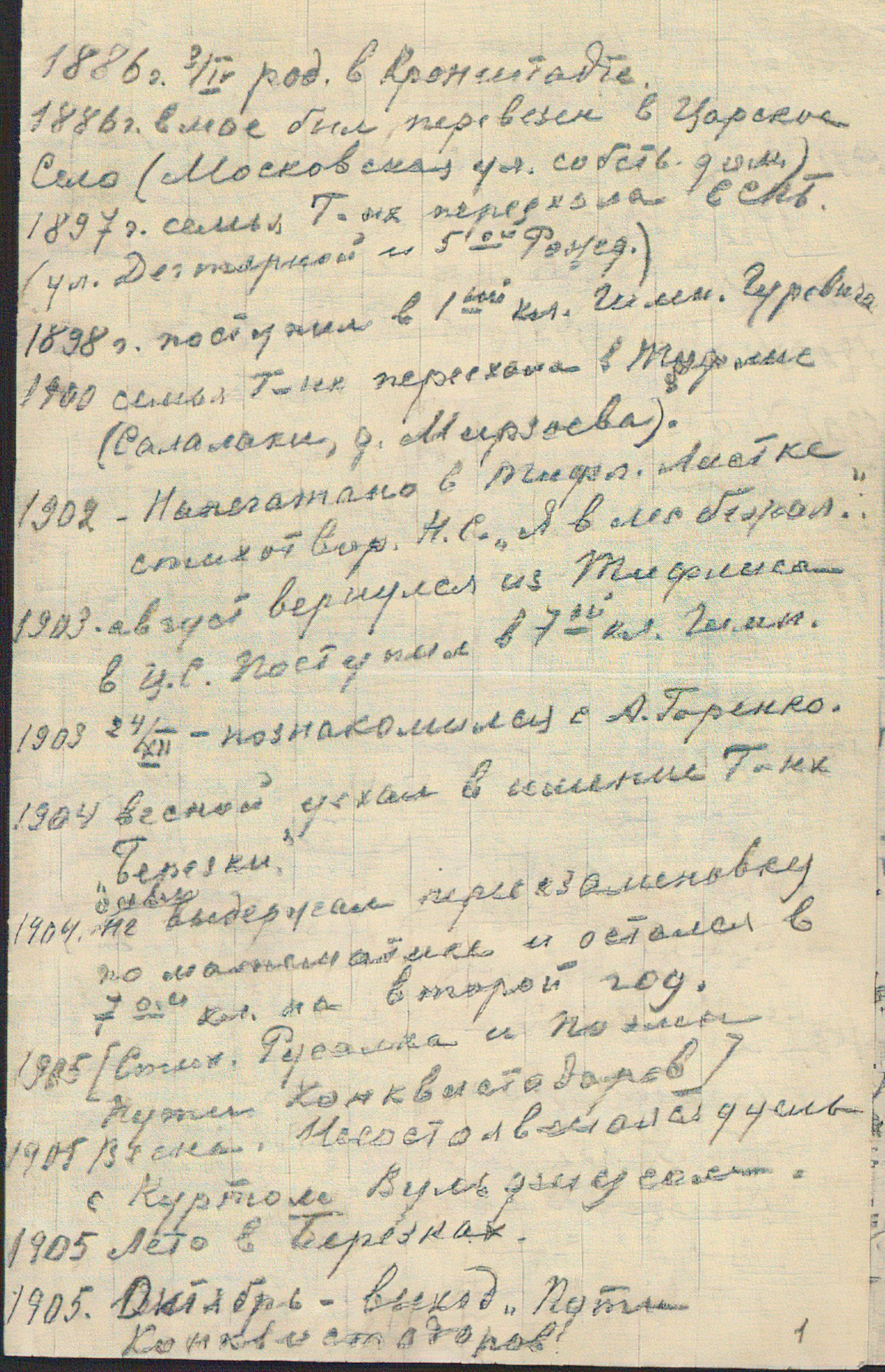 Наброски биографии Н. С. Гумилёва