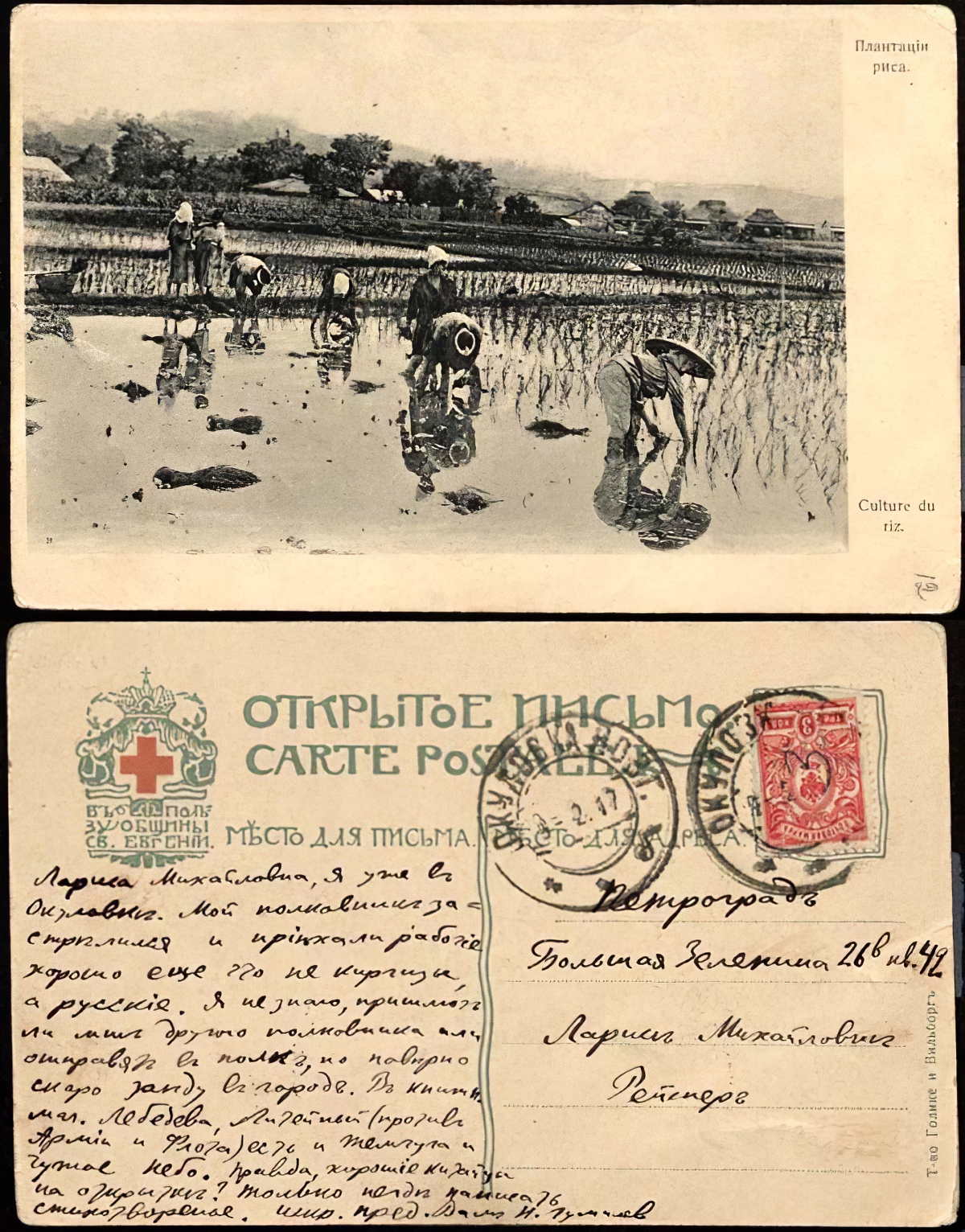 Открытка Ларисе Рейснер